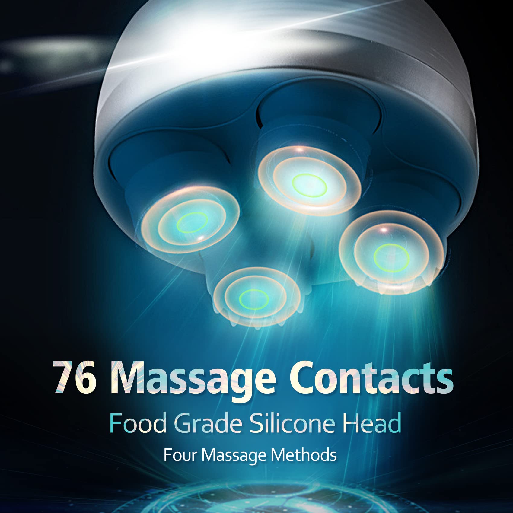 HANNEA Electric Scalp Massage USB Scalp Massager with 76 Massage Spots 4 Modes Head Meridians Massager Stress Relief Portable Scalp Massager Shampoo Massagers Scalp Brush HANNEA Electric Scalp Massage USB Scalp Massager with 76 Massage Spots 4 Modes Head Meridians Massager Stress Relief Portable Scalp Massager Shampoo Massagers Scalp Brush